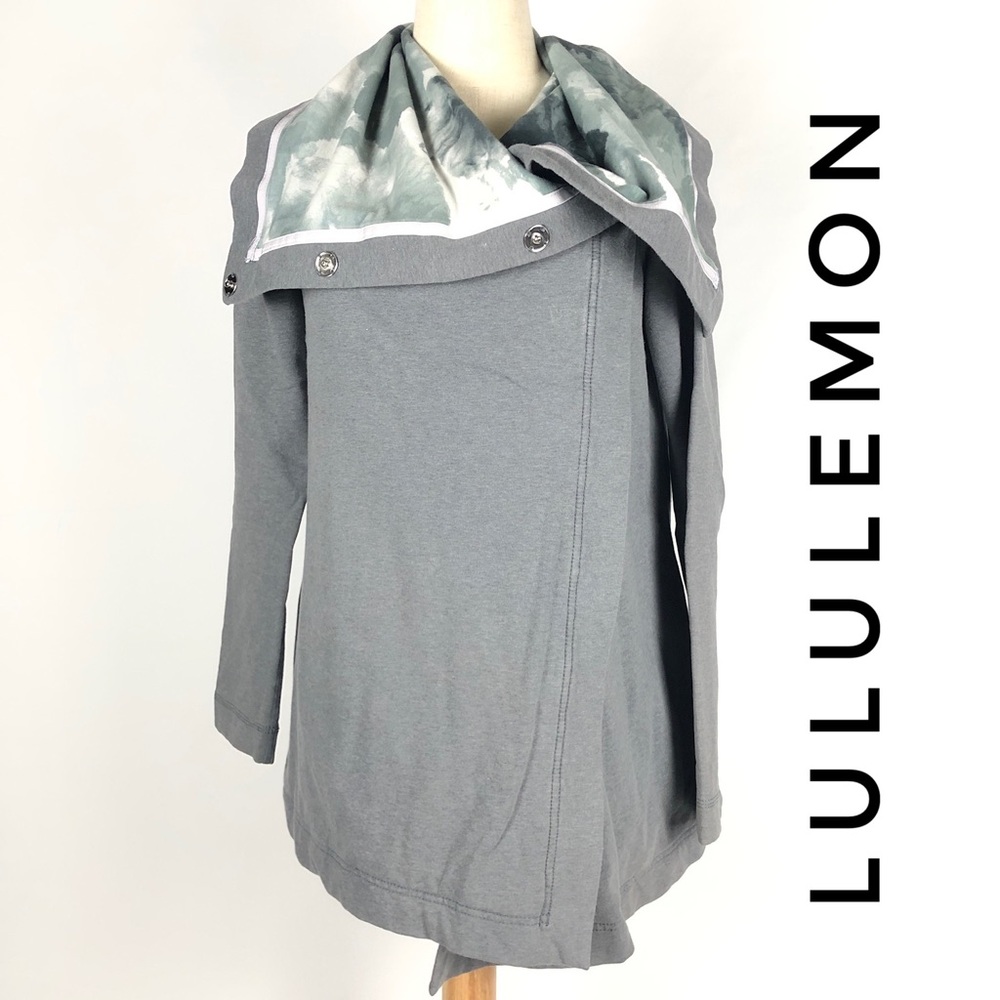 Lululemon Savasana Wrap Cotton Blend Snap Button Jacket Size 4